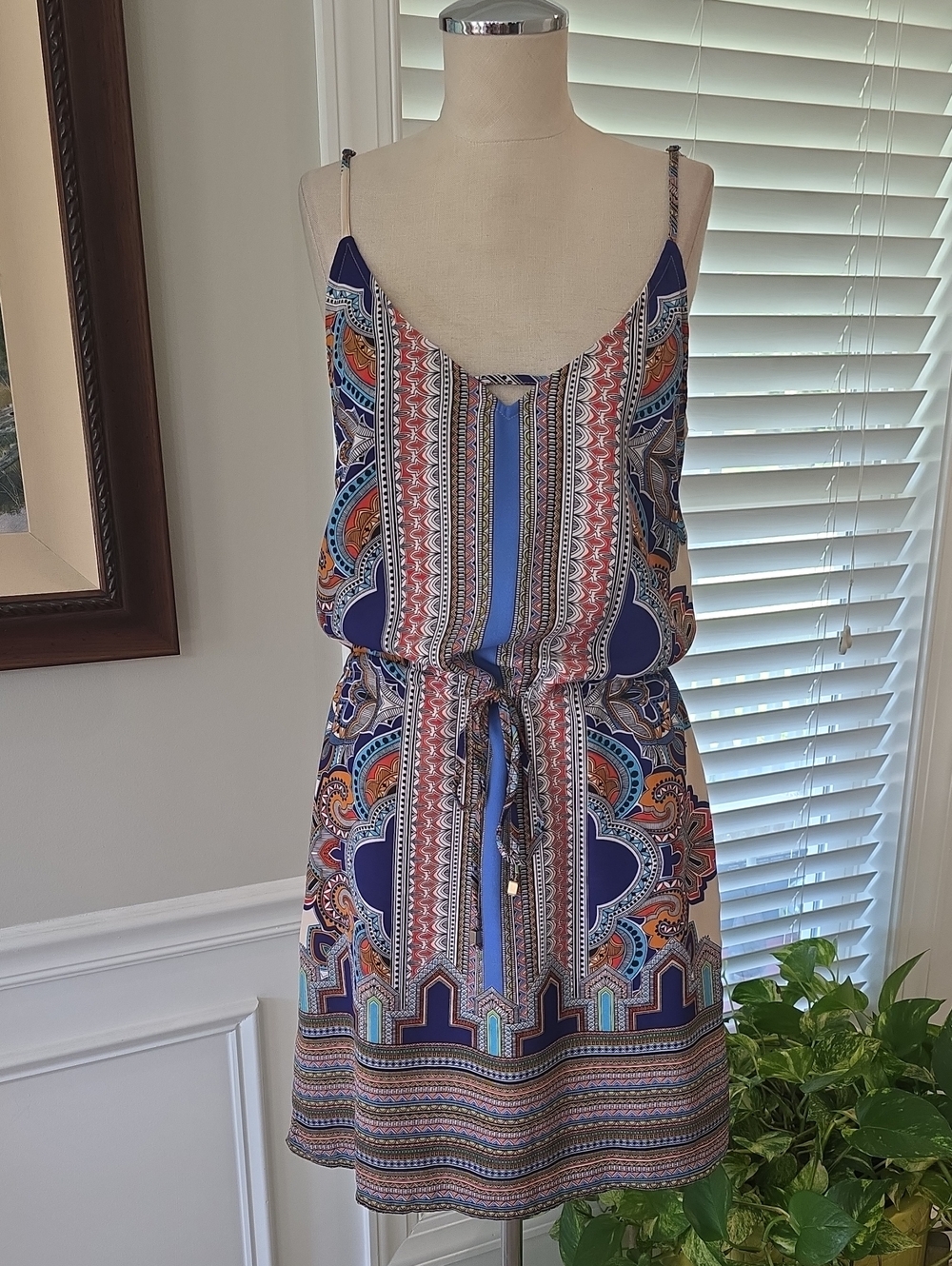 Lucy & Laurel Blue Multi-Color Printed Mini Dress